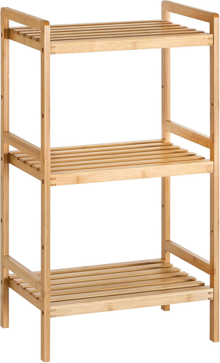 SONGMICS Bambusregal, Küchenregal, Badregal, Bücherregal, Standregal mit 3 Ablagen, 31,5 x 45 x 80 c