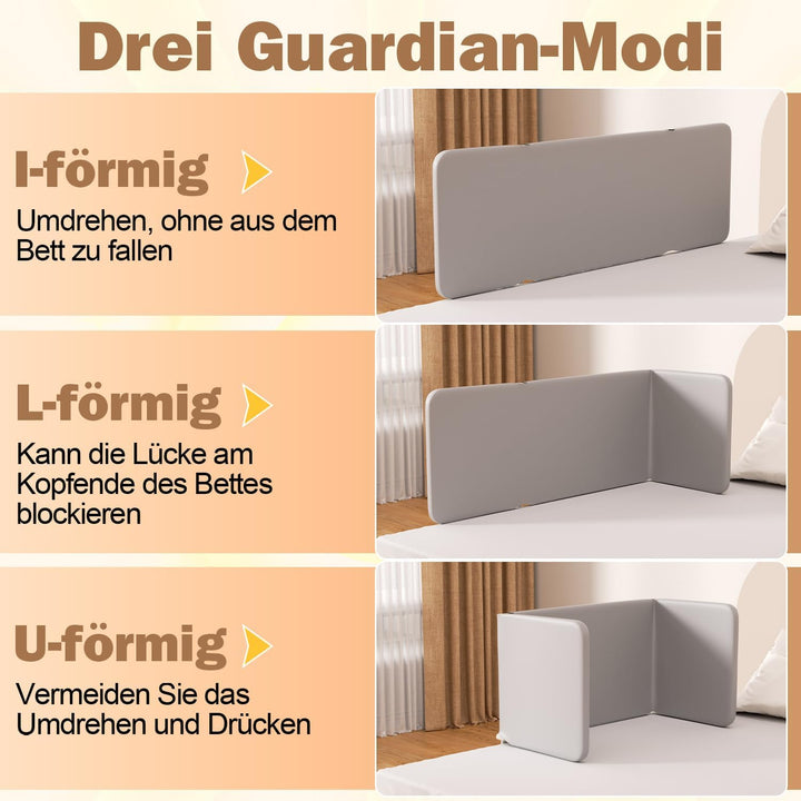 Rausfallschutz Bett Kinder, klappbares Bettgitter höhenverstellbar | 150cm Bettgitter für Kinderbett