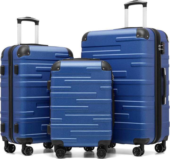 COOLIFE Hartschalen-Koffer Rollkoffer Reisekoffer Vergrösserbares Gepäck (Nur Grosser Koffer Erweite