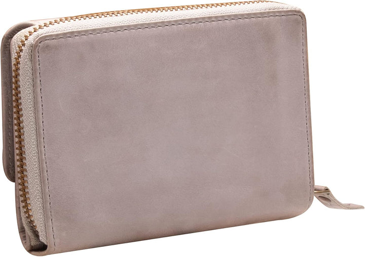 Maitre - Steinbach dagrete Purse mh14fz Hellgrau 13,5X9,5 Farbe:hellgrau / Material:cotton,cow Leath
