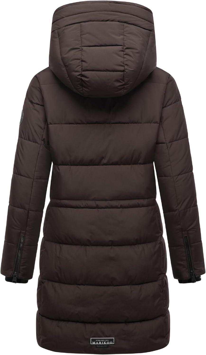 MARIKOO Damen Wintermantel warmer Steppmantel lang mit Kapuze und hohem Kragen Karumikoo XVI XS-5XL