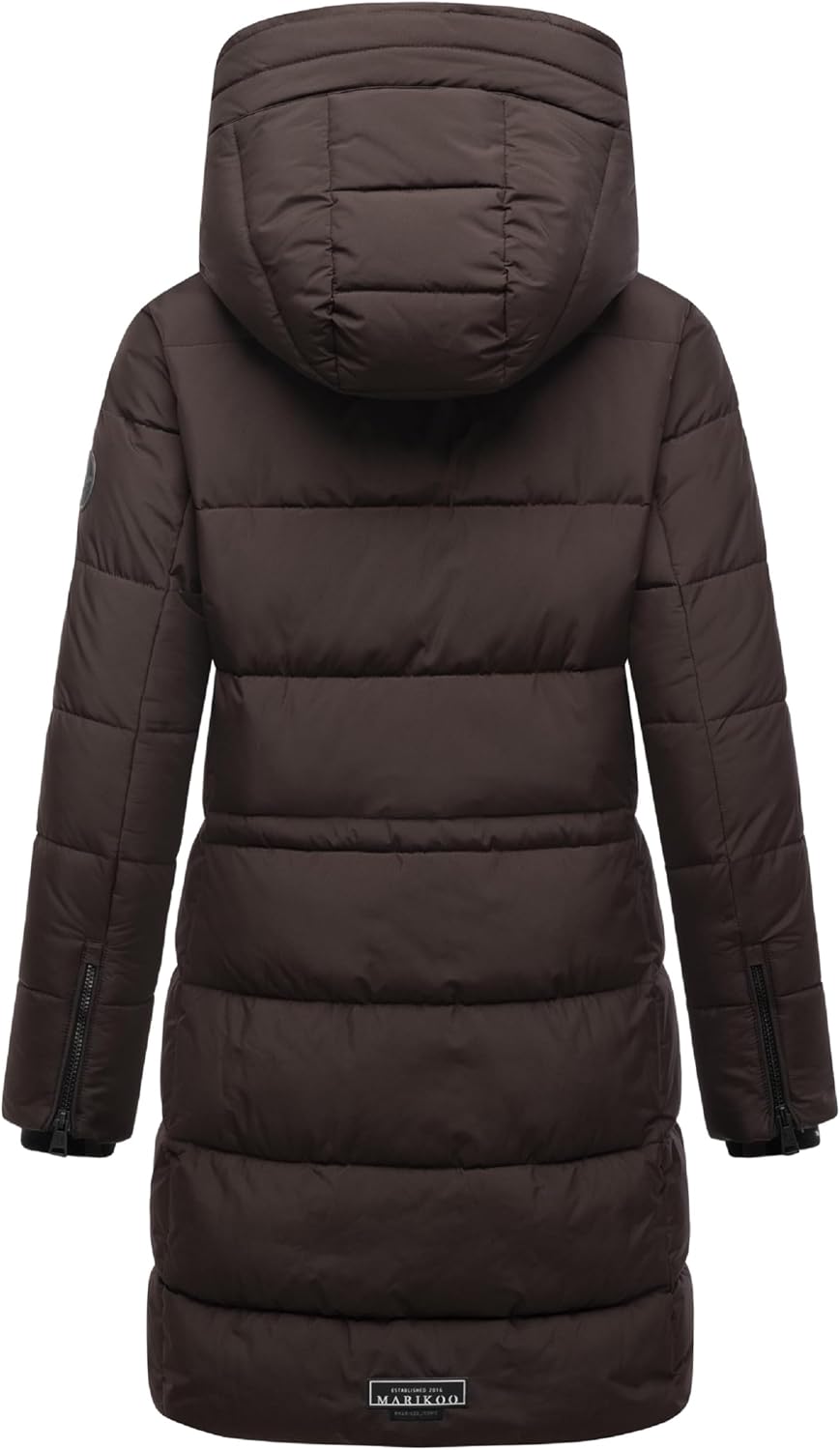 MARIKOO Damen Wintermantel warmer Steppmantel lang mit Kapuze und hohem Kragen Karumikoo XVI XS-5XL
