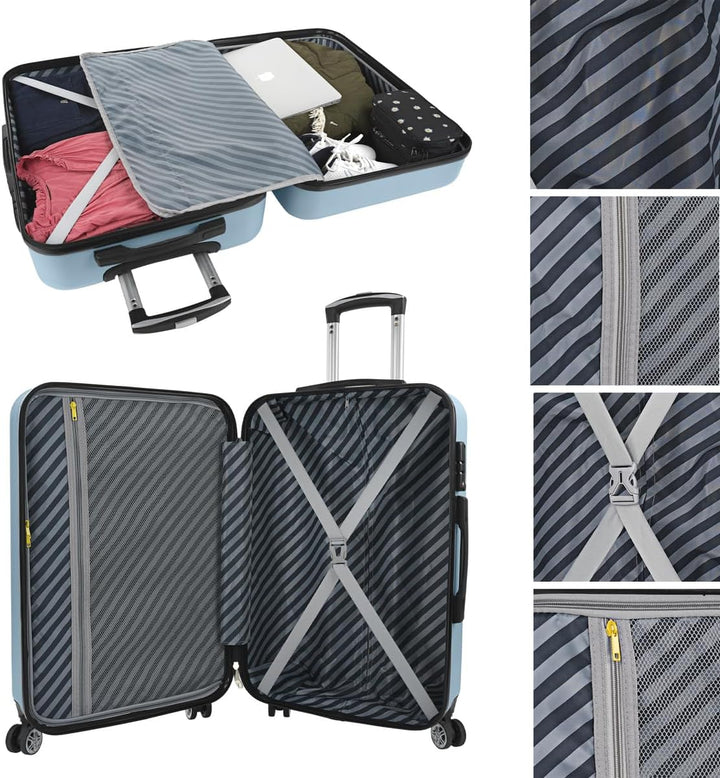ITACA - Spielkoffer 4 Räder. Reisekoffer Set. Grosser, mittlerer Koffer und Kabinenkoffer. Reisekoff