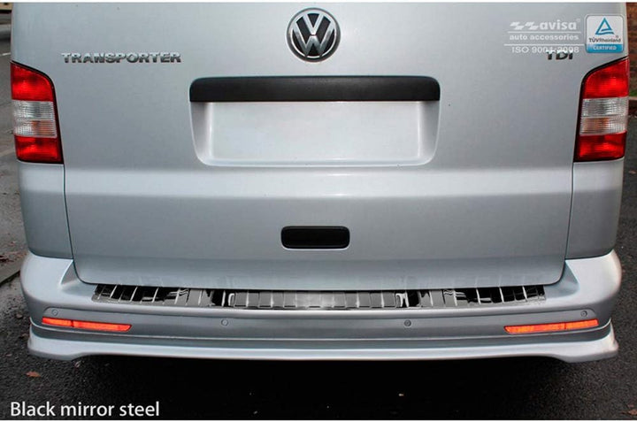 Avisa Spiegelschwarz Edelstahl Heckstossstangenschutz kompatibel mit VW Transporter T5 2003-2015 (Al