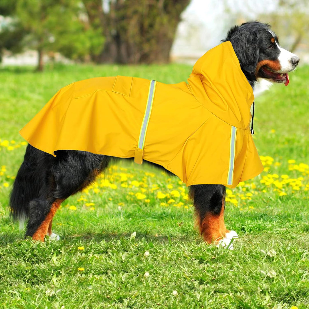 Regenmantel für Hunde, SilverChry Regenjacke für Hunde, Wasserdicht mit Kapuze, Atmungsaktiv, Wasser