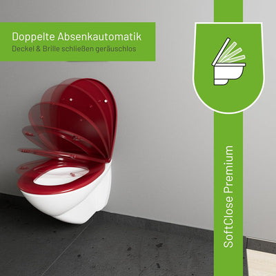 LUVETT® WC-Sitz mit Absenkautomatik C100 oval universell, Toilettendeckel mit 3 Edelstahl Montagelös