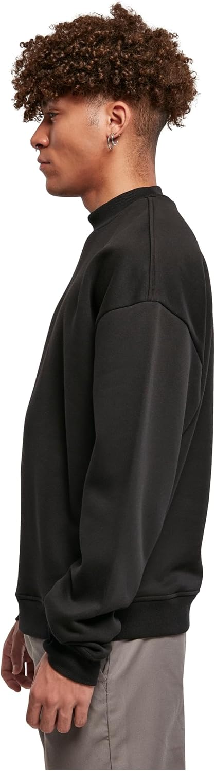 Urban Classics Herren Pullover mit hohem Rippkragen, weites Mock Neck Sweatshirt, überschnittene Sch