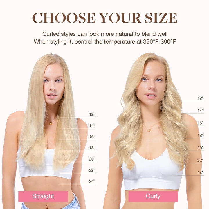 GOO GOO Clip in Extensions Echthaar, Echthaar Extensions Clip, 45cm 120g 7pcs, Extensions Echthaar,