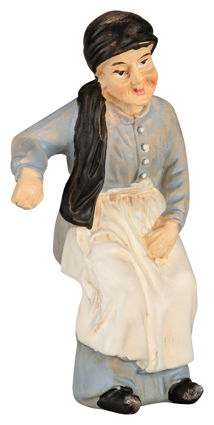 MaMeMi Krippenfigur (Oma) - sitzende Oma als Krippen-Dekoration [ca 7 cm hoch, handbemalt aus Polyse