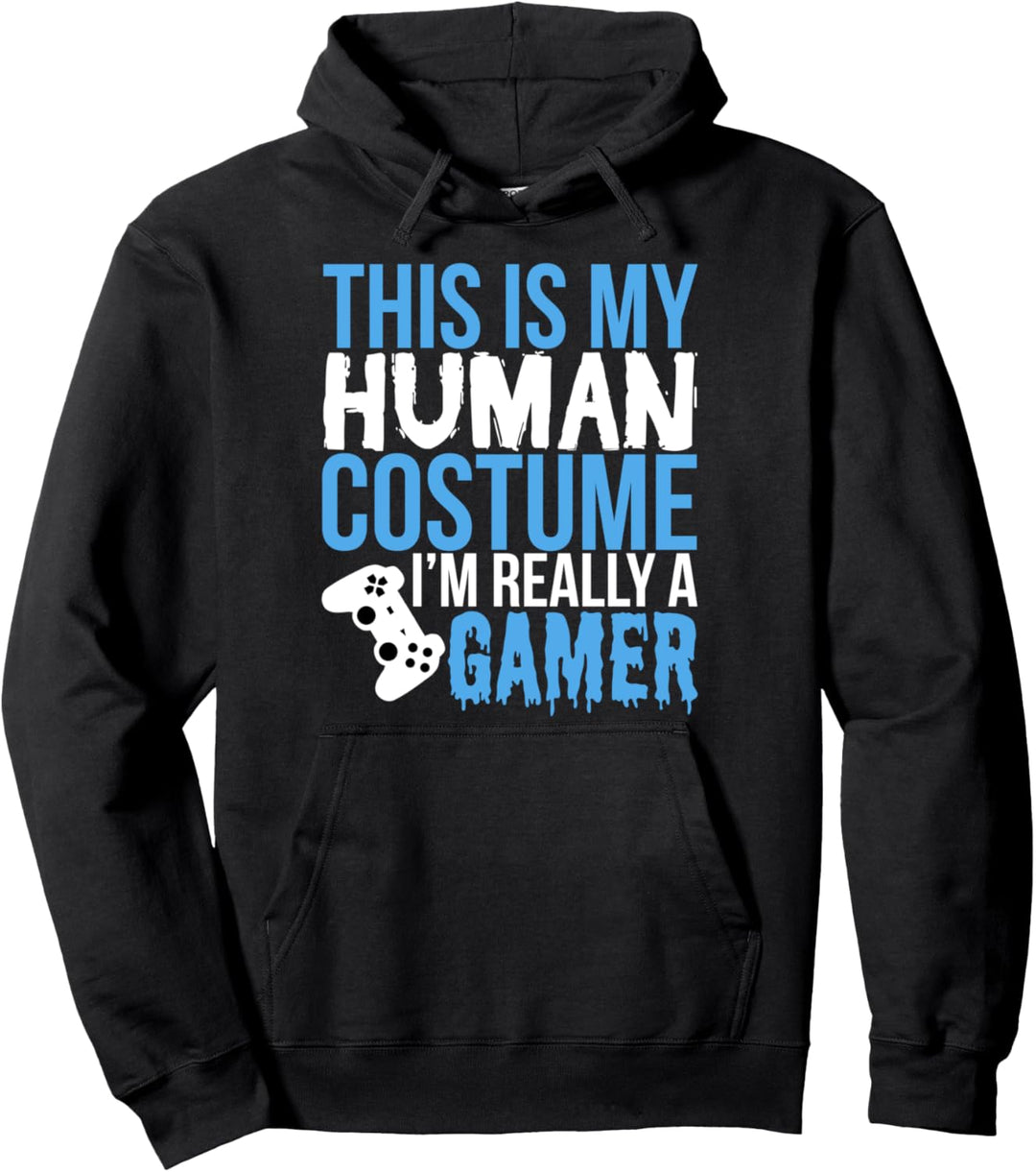 This Is My Human Costume Really A Gamer - Halloween Funny Pullover Hoodie