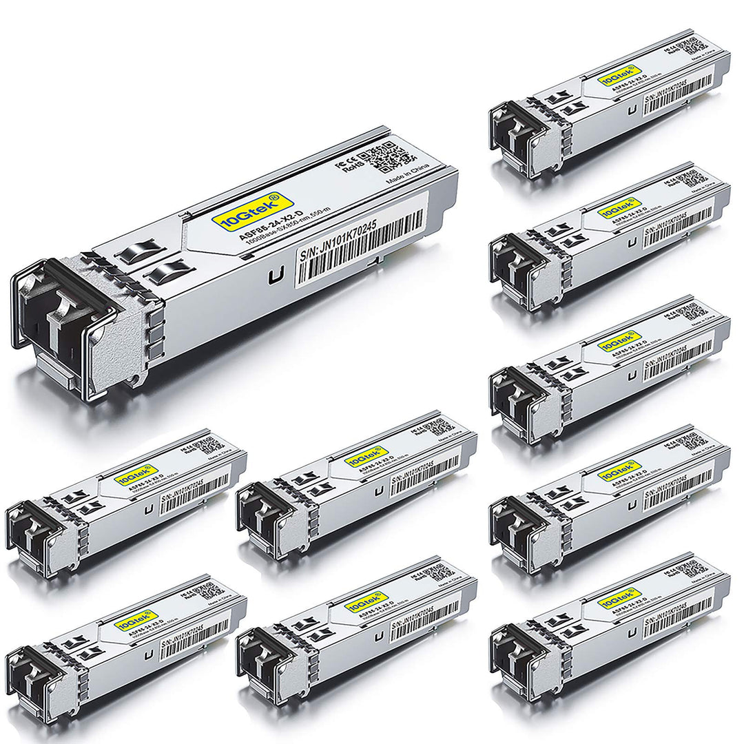 [10 Stück] 1G SF SX Multimode Mini Gbic Modul, 1000Base-SX LC Transceiver Kompatibel für Cisco GLC-S