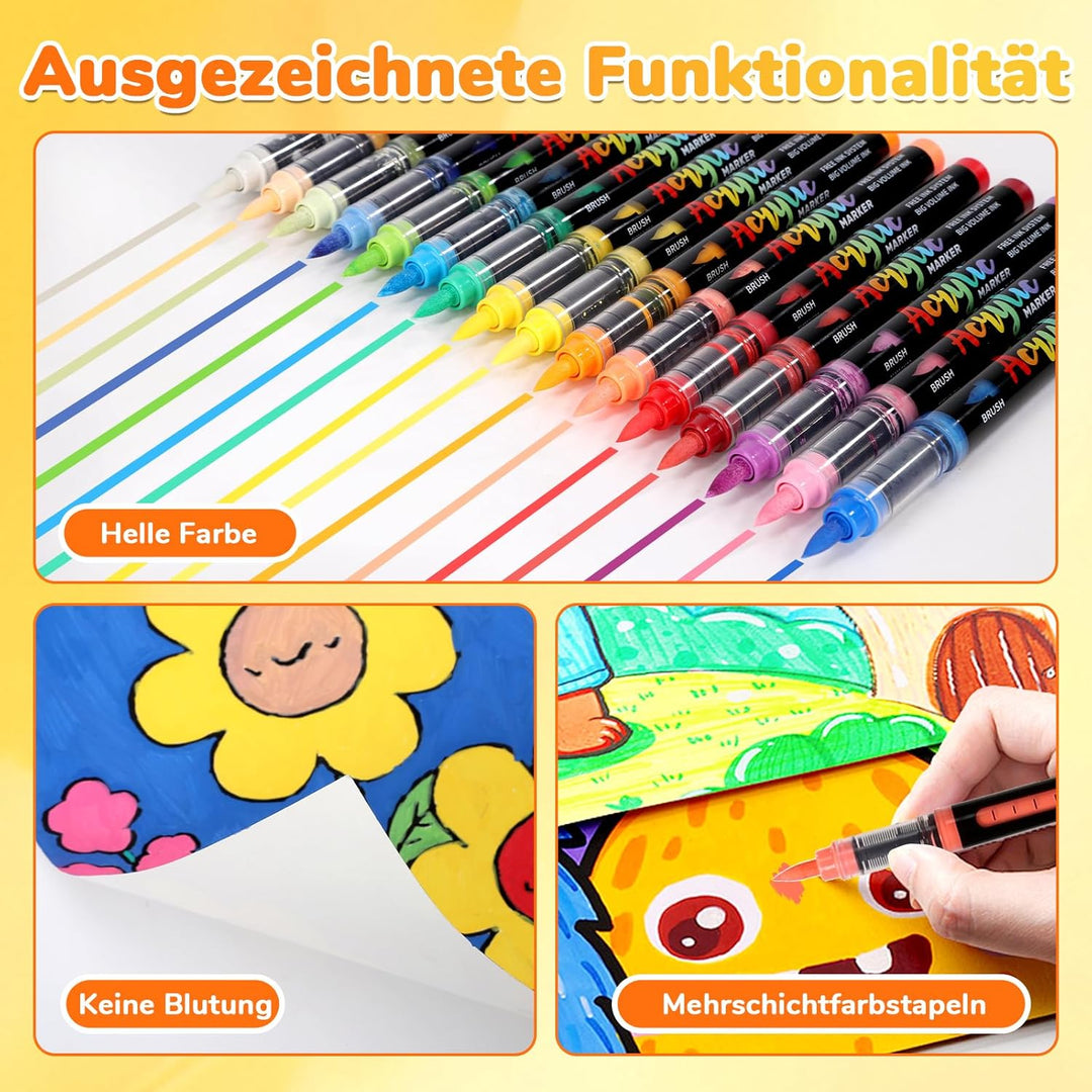 Infiart 240 Farben Acryl Marker Pinsel Spitze Automatische Tinte Steuerung Farbe Stifte Schnelltrock