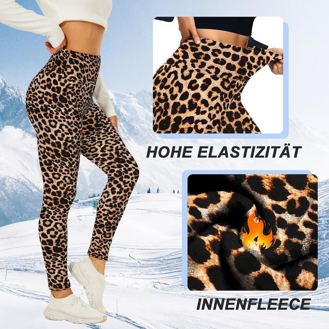 AMIYOYO Thermo Leggings Damen High Waist Mit Fleece | Gefütterte Thermoleggins, Blickdicht Strumpfho