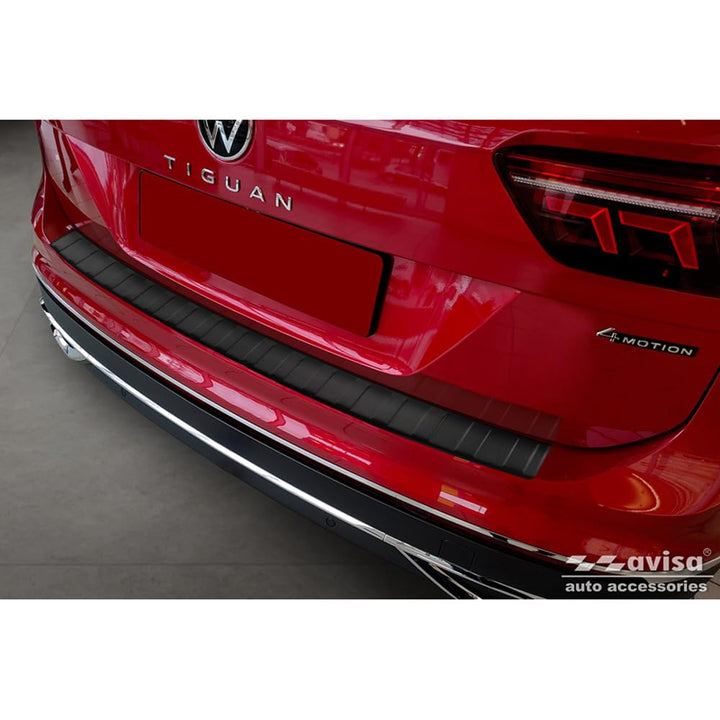 Avisa Matt-Schwarz Edelstahl Heckstossstangenschutz kompatibel mit Volkswagen Tiguan II / Allspace i