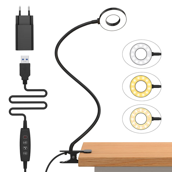 iZELL 23 LED Leselampe Bett Dimmbar -【3 Modi & 10 Helligkeitsstufen】 Augenschutz Klemmlampe mit 70cm