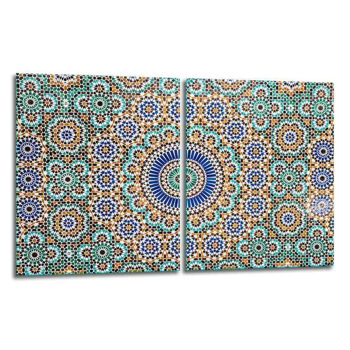 TMK | Herdabdeckplatten Set 2x40x52 cm Ceranfeld Abdeckung Glas Spritzschutz Abdeckplatte Glasplatte