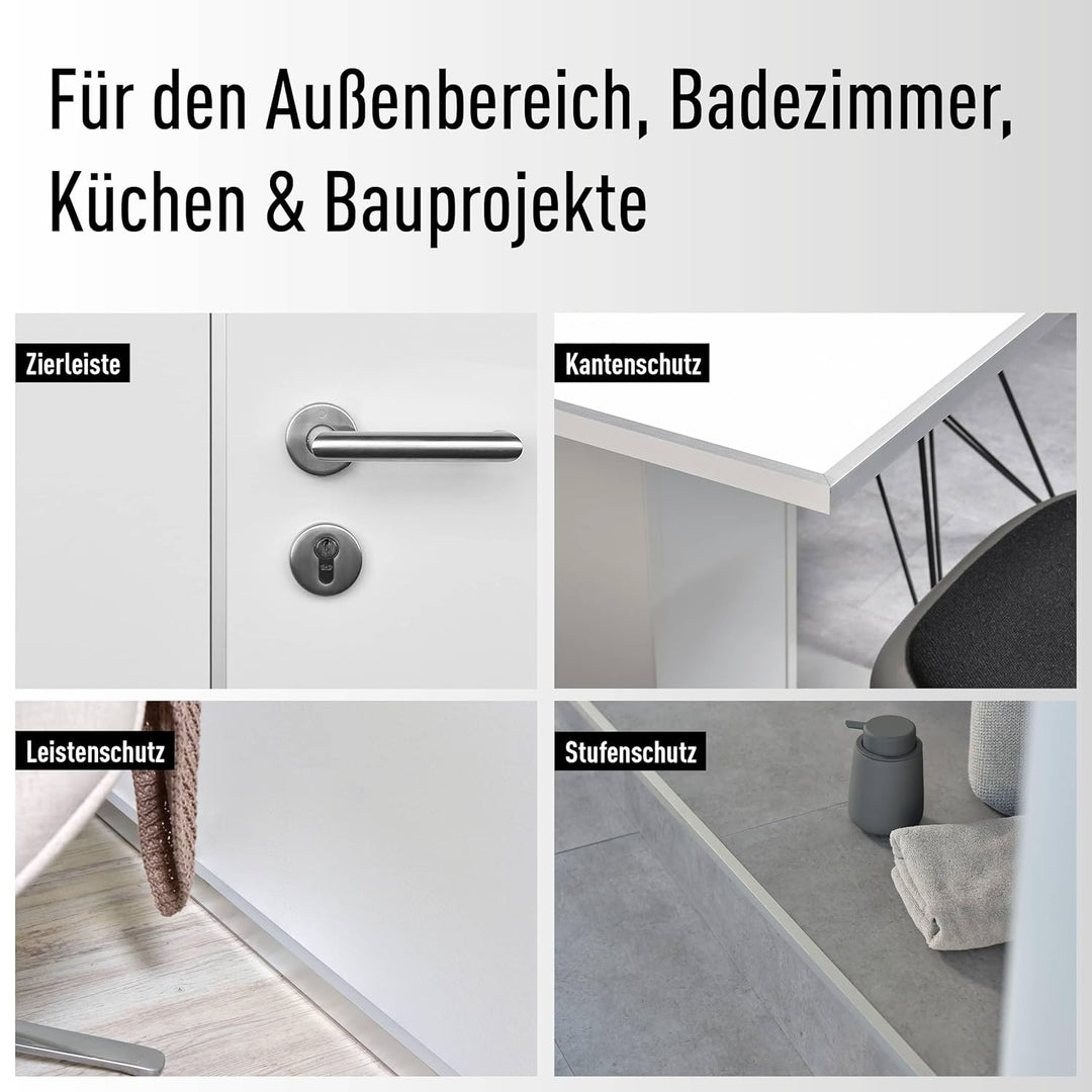 nielsen Aluminium Winkelprofil Silber matt eloxiert 2000x50x50 mm, Stärke: 2 mm, Länge: 200 cm, glei