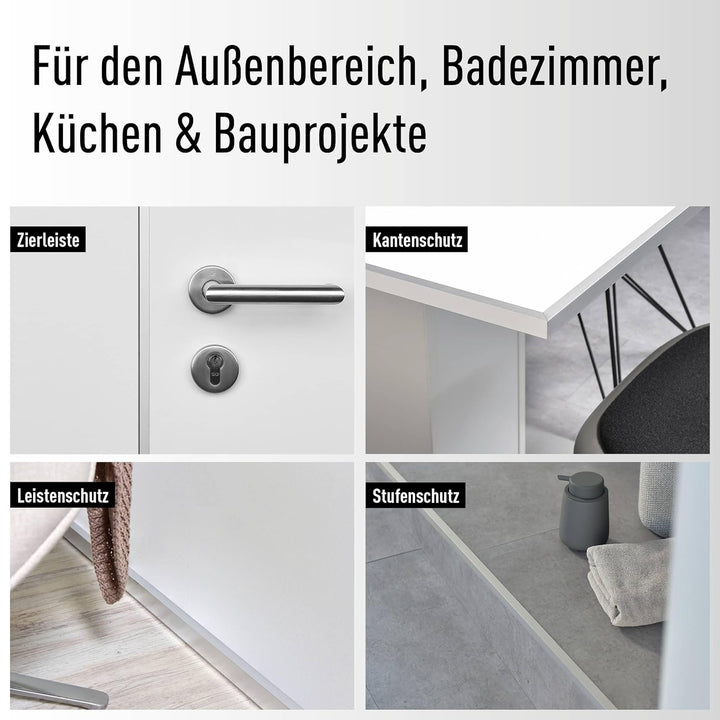 nielsen Aluminium Winkelprofil Silber matt eloxiert 2000x50x50 mm, Stärke: 2 mm, Länge: 200 cm, glei