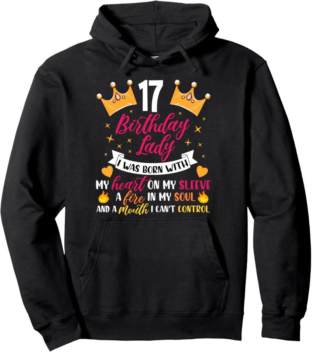 Geschenk zum 17. Geburtstag, Dame, 17 Jahre, Teenager-Mädchen Pullover Hoodie