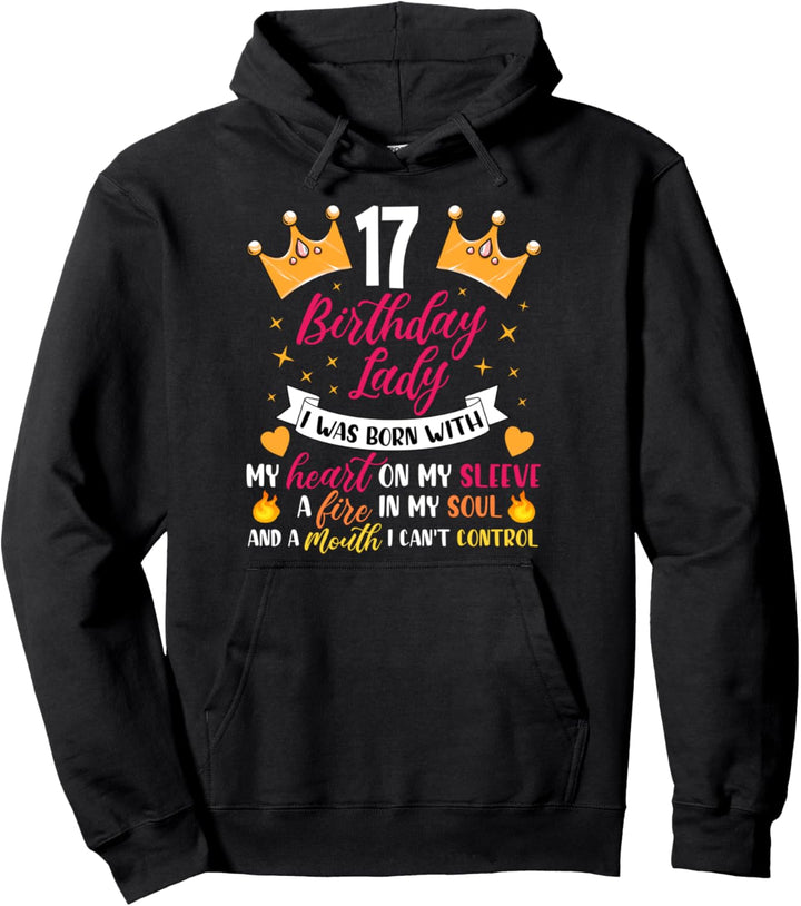 Geschenk zum 17. Geburtstag, Dame, 17 Jahre, Teenager-Mädchen Pullover Hoodie