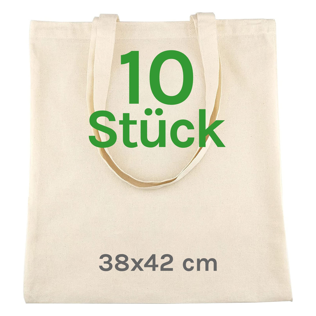 Cesped® Stoffbeutel Unbedruckt - Stofftasche Zum Bemalen - Baumwolltasche 100% B35 x H42 - Tragetasc
