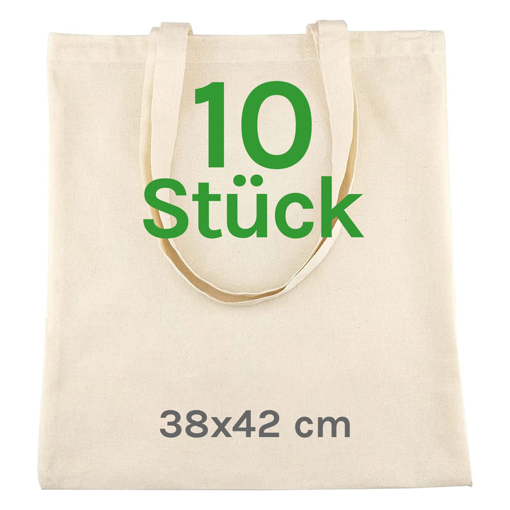 Cesped® Stoffbeutel Unbedruckt - Stofftasche Zum Bemalen - Baumwolltasche 100% B35 x H42 - Tragetasc