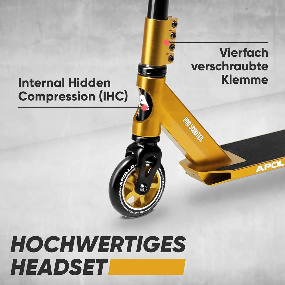Apollo Stunt Scooter - Star Pro, eloxierter Profi Stuntroller, Kinder Scooter mit ABEC 9 Kugellagern