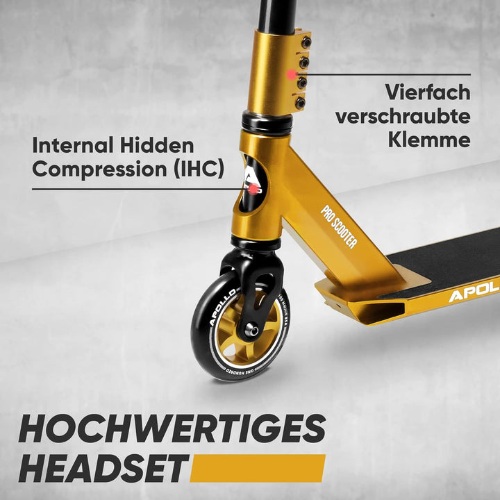 Apollo Stunt Scooter - Star Pro, eloxierter Profi Stuntroller, Kinder Scooter mit ABEC 9 Kugellagern