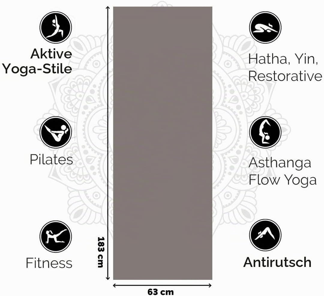 Love Generation - Dicke Yoga Matte Taupe, Taupe