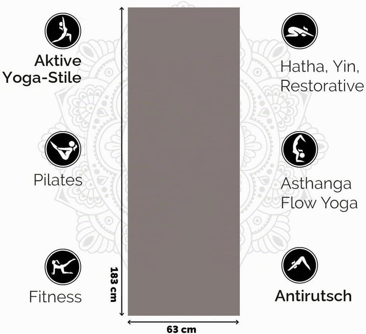Love Generation - Dicke Yoga Matte Taupe, Taupe