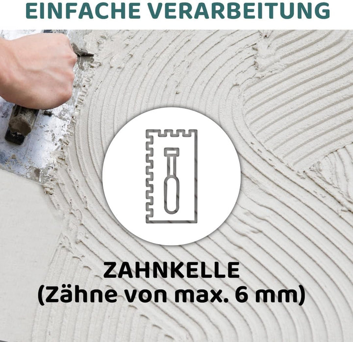 SuperBau Gebrauchsfertiger Kleber - Dispersionskleber für Fliesen - Flexmörtel Weiss für Terrakotta