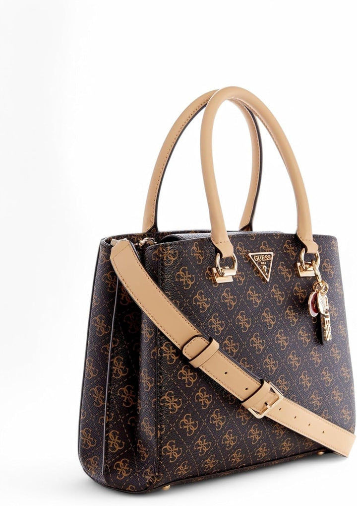 GUESS Damen Noelle Bag Braunes Logo, Braunes Logo