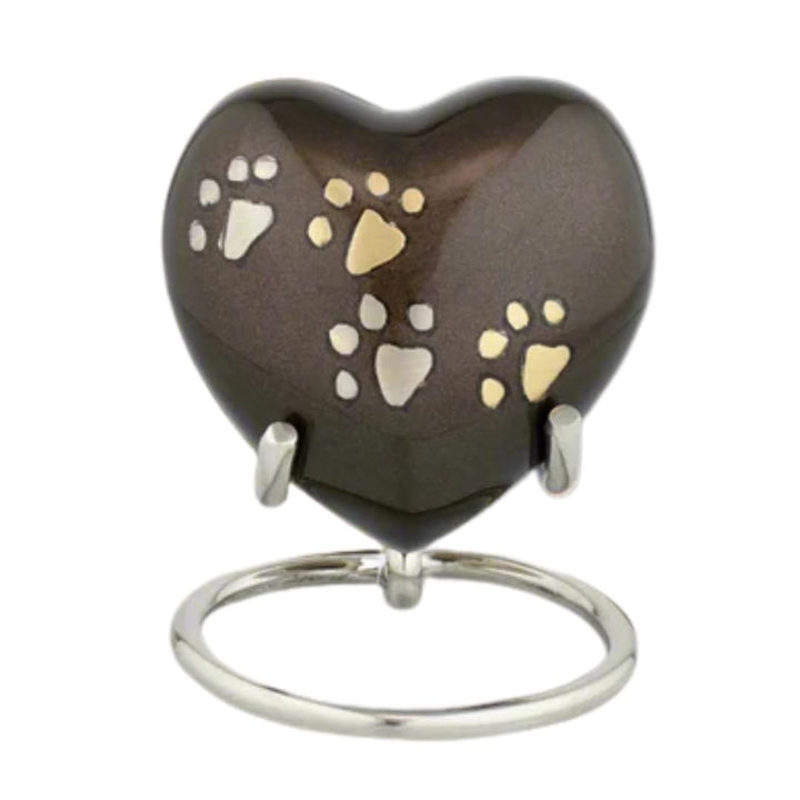 Royal Rapture Urn for Ashes Paw Heart Funeral Cremation Memorial Keepsake Pet Dog Cat |with Stand (B