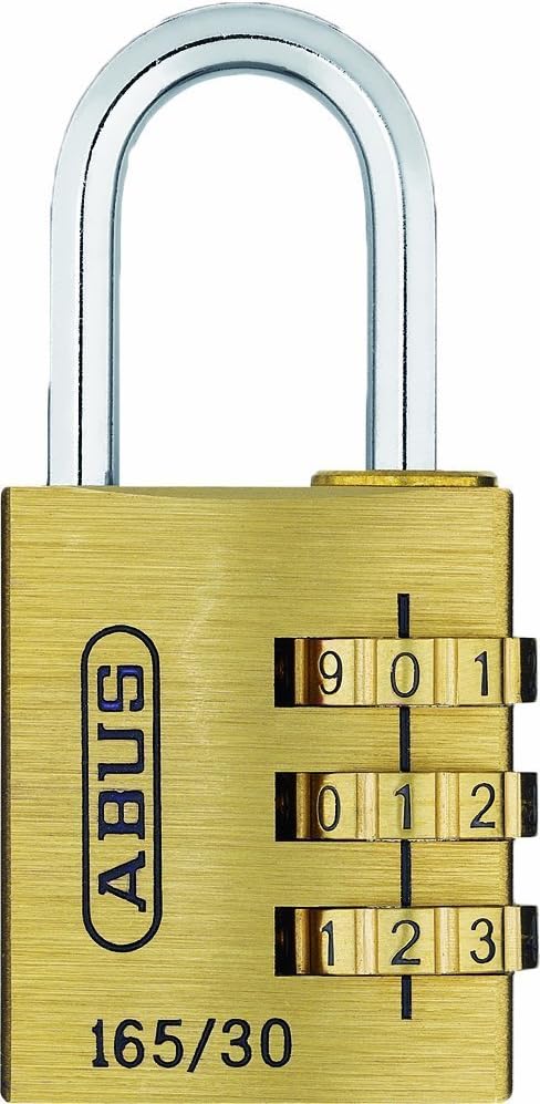 ABUS Zahlenschloss 165/40 - Vorhängeschloss aus Messing & Zahlenschloss 165/30 - Vorhängeschloss aus