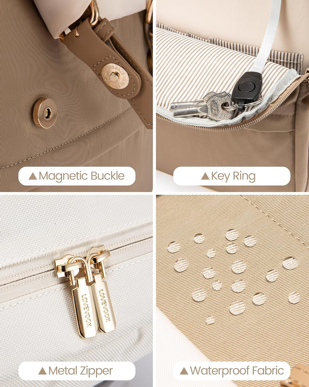 LOVEVOOK Rucksack Damen, Laptop Schulrucksack Wasserdicht, Daypacks Arbeitstasche, Schultasche Reise