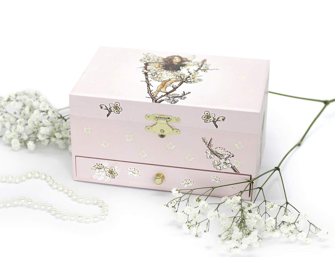 Trousselier 6260614 Schmuckschatulle für Kinder, Blumenfeen, Spieluhr mit tanzender Figur und Musik,