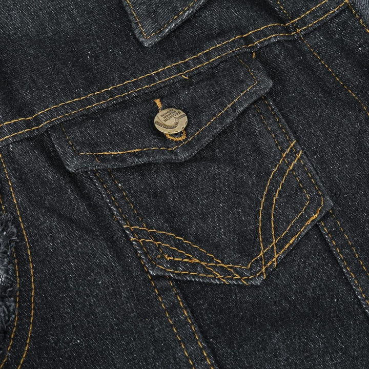 YOUTHUP Weste Herren Denim Weste mit Kappe Regular Fit Zerrissen Jeansweste Ärmellose Freizeitweste