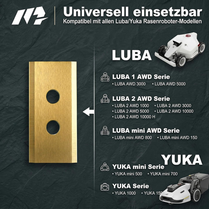 HAUSPROFI 32x Titan Ersatzklingen &amp; Messer für Mammotion Luba 2, Luba 1 &amp; Yuka, DIN EN 50636-2-107 g