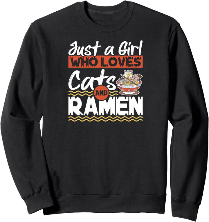 Mädchen Liebt Katzen Ramen Kawaii Katzen Sweatshirt