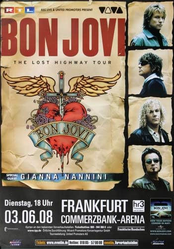 Bon Jovi - Lost Highyway, Frankfurt 2008 » Konzertplakat/Premium Poster | Live Konzert Veranstaltung