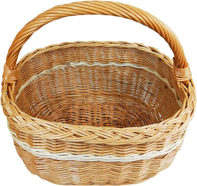 Weidenkorb, Einkaufskorb, Obst- oder Gemüsekorb, Pilzkorb, Picknickkorb 40 x 27 / H 23/40 cm