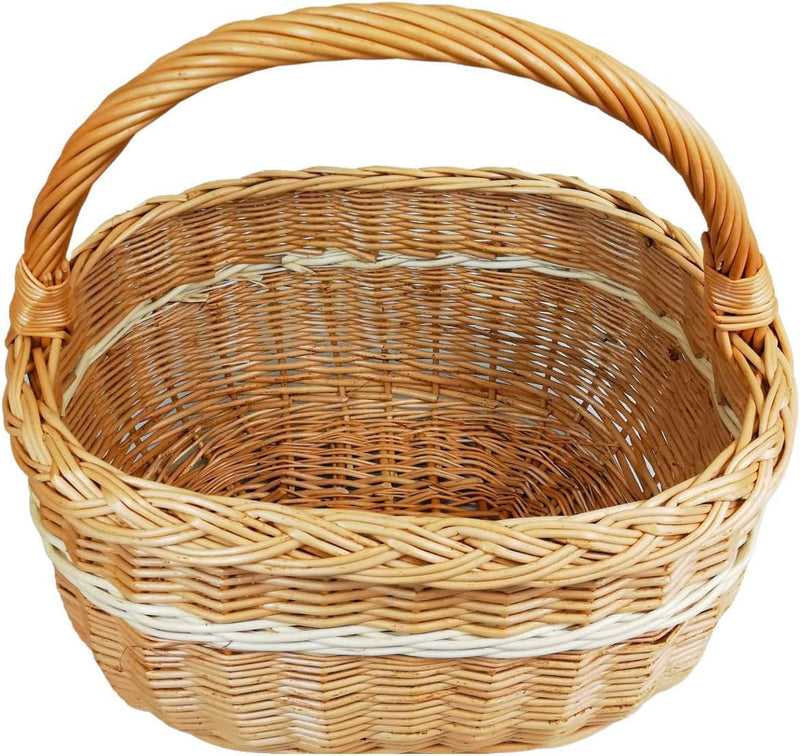 Weidenkorb, Einkaufskorb, Obst- oder Gemüsekorb, Pilzkorb, Picknickkorb 40 x 27 / H 23/40 cm
