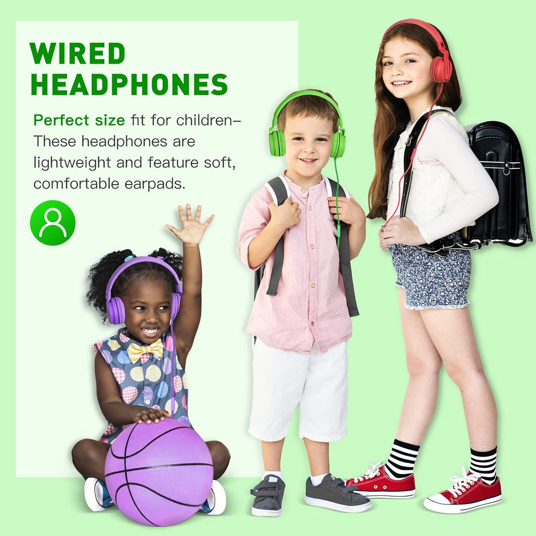 RockPapa 952 Kinder Kopfhörer mit Kabel, Kopfhörer Kinder Mädchen, HD Mikrofon, Klinke 3.5 mm, Faltb