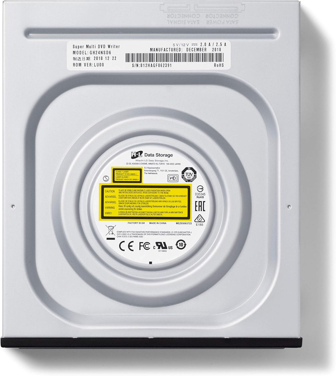 Hitachi-LG GH24 Internal DVD Drive, DVD-RW CD-RW ROM Rewriter for Laptop/Desktop PC, Windows 10 Comp