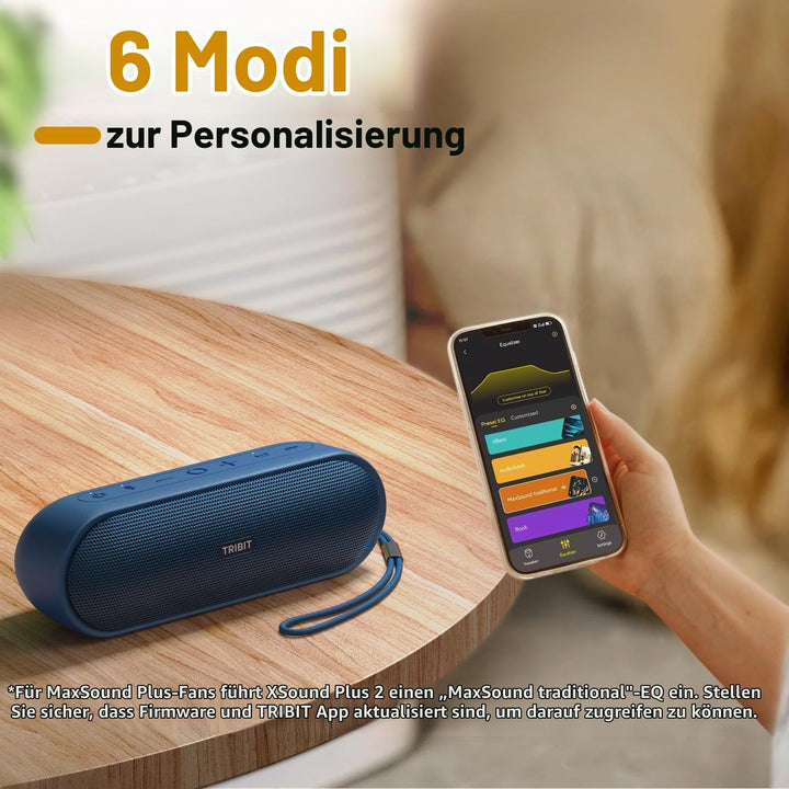 Tribit tragbarer Bluetooth-Lautsprecher XSound Plus 2, drahtloser Lautsprecher 30W mit XBass, IPX7,
