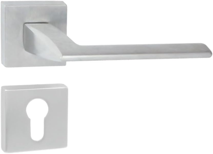 domino Türgriff Drückergarnitur PZ - Profilzylinder Set | quadratische Rosette| Türklinke für Zimmer