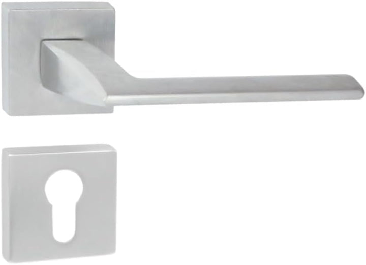 domino Türgriff Drückergarnitur PZ - Profilzylinder Set | quadratische Rosette| Türklinke für Zimmer