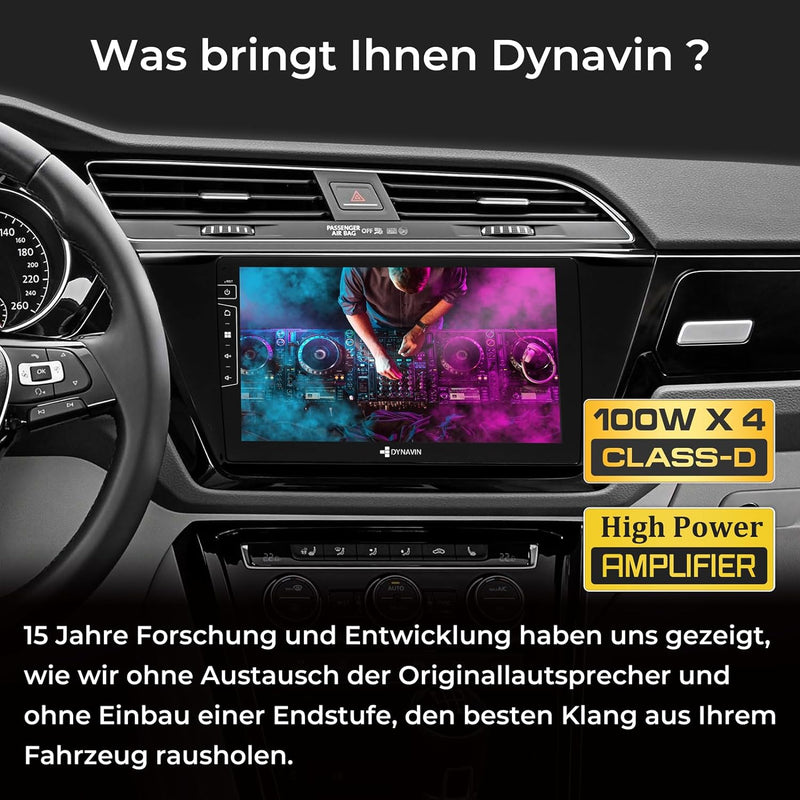 DYNAVIN Android Autoradio Navi Kompatibel für VW Touran ab 2015; mit 4 * 100W DSP Verstärker | DAB+