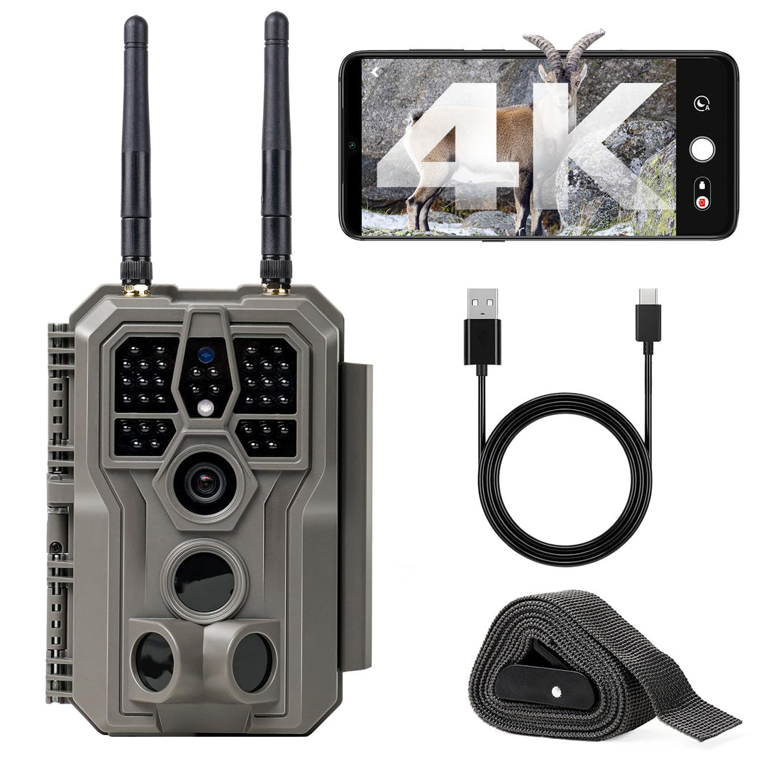 GardePro E8 2.0 4K Wildkamera WLAN, 50 Meter lokale WLAN-Reichweite