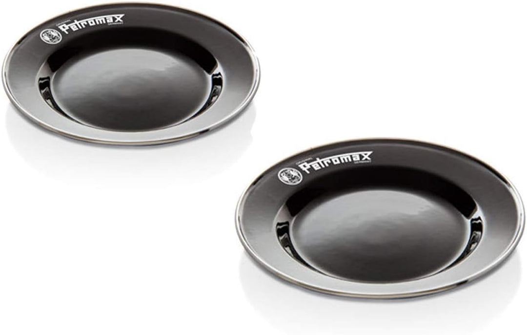 GRILL-EXPERTE Petromax Emaille Geschirrset schwarz - 2 x Teller, 2 x Tasse, 2 x Schale